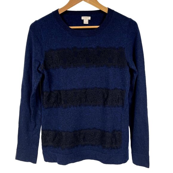 J.Crew Merino Wool With Lace Embellishments Size Small - Picture 1 of 4